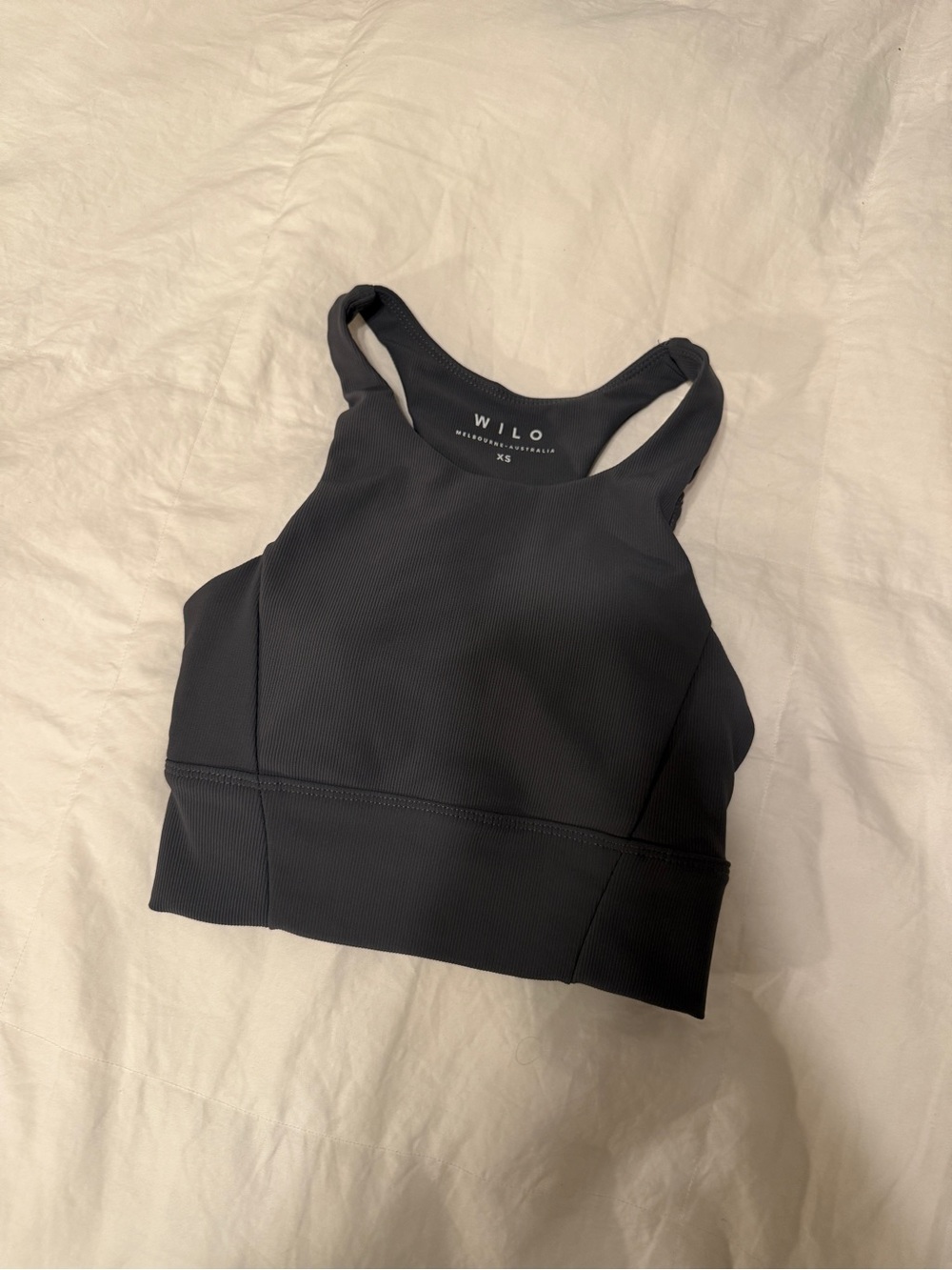 Dark grey Ribbed Sports Bra